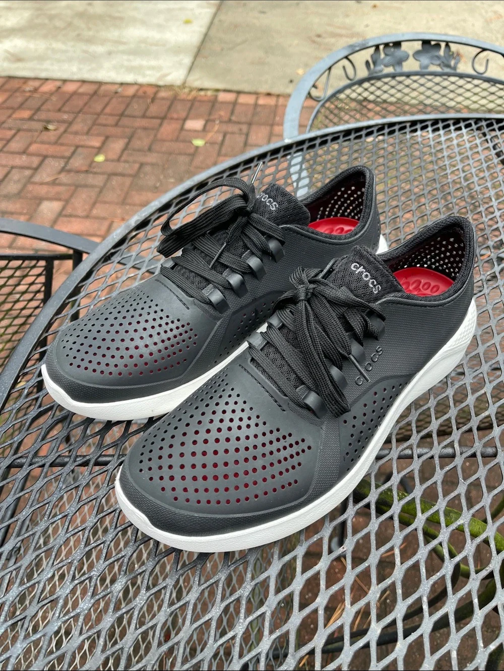 CROCS LITERIDE PACER LACE-UP SNEAKERS - Size 12 Men’s Style # 204967 Black